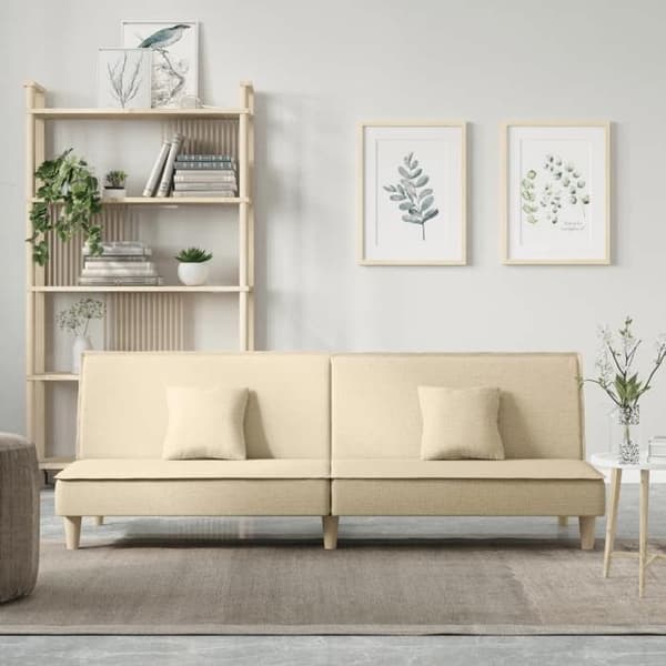 vidaXL Sängsoffa crème tyg 351903
