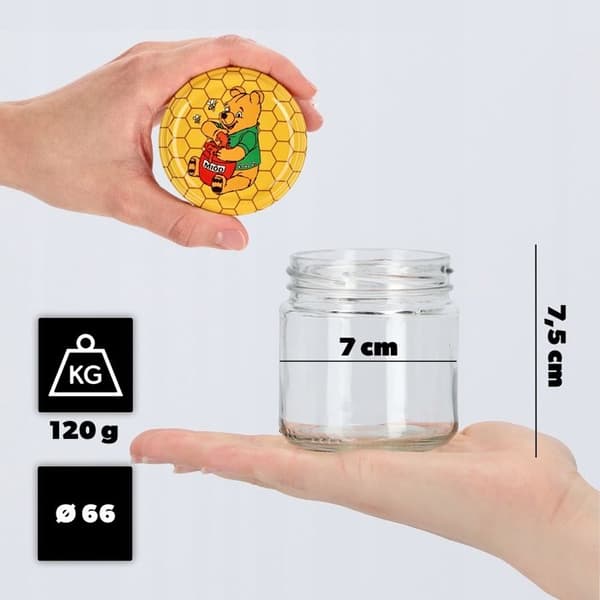 Glasburkar KADAX 200ml med lock "Honung" - 10-pack