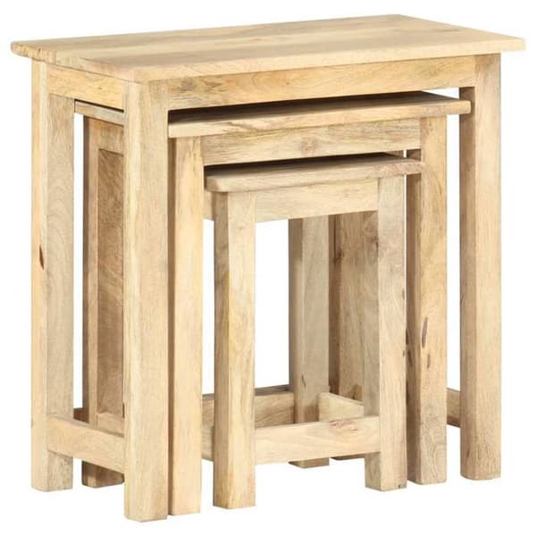 vidaXL Gigognetabeller 3 st Solid mangoträ 287489