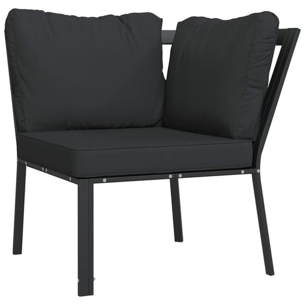 vidaXL Trädgårdsstol med Dynor Grå 76x76x79 cm Stål 362718