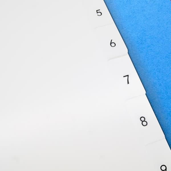 Avdelare - WAYTEX - A4 12 nycklar - Vit polypropen - Tryckta siffror