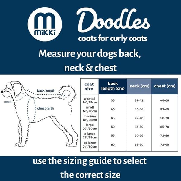 Hundmantel - MIKKI - Doodles - Vattentät - Silkesfoder som motverkar knutar - Andningsbart vindskydd