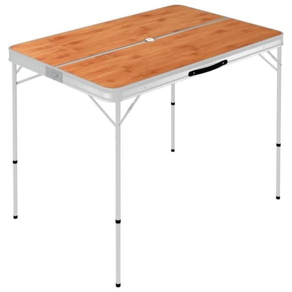vidaXL Fällbart campingbord med 2 bänkar Aluminium Brun