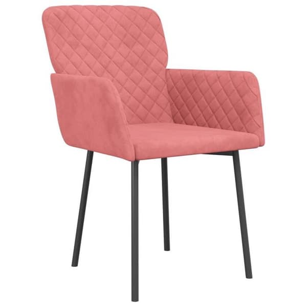 vidaXL Matstolar set om 2 Rosa Sammet 344783