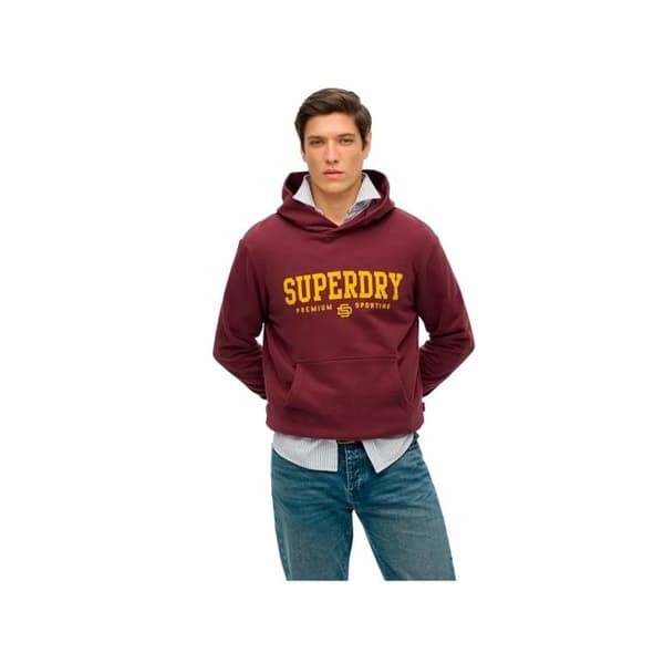 Sweat Superdry Herr Core Sport Bordeaux Bomull