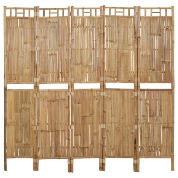 341750 vidaXL 5-panels rumsavdelare bambu 200x180 cm