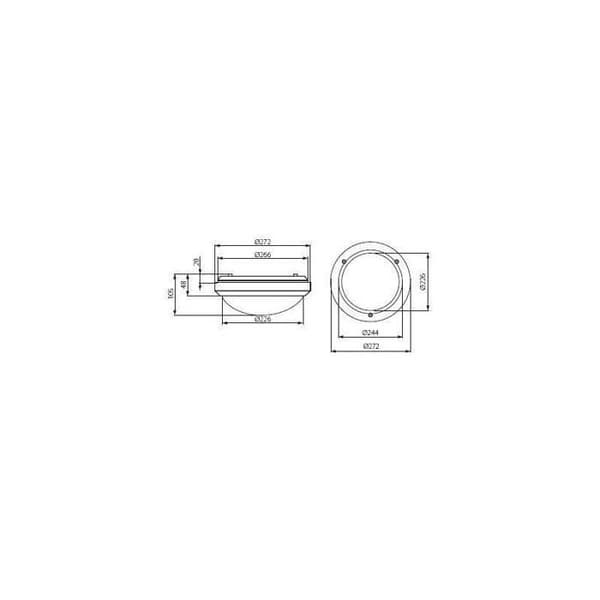 Hublot - KANLUX - IP54 - E27 - 272 mm - Vit