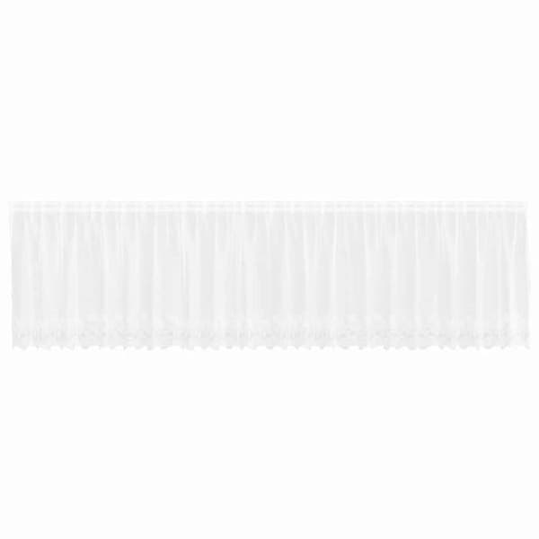 Blommönstrad spetsgardin - vidaXL - Vit - Polyester - 120x600 cm - Ljusfiltrerande - Integritetspaneler