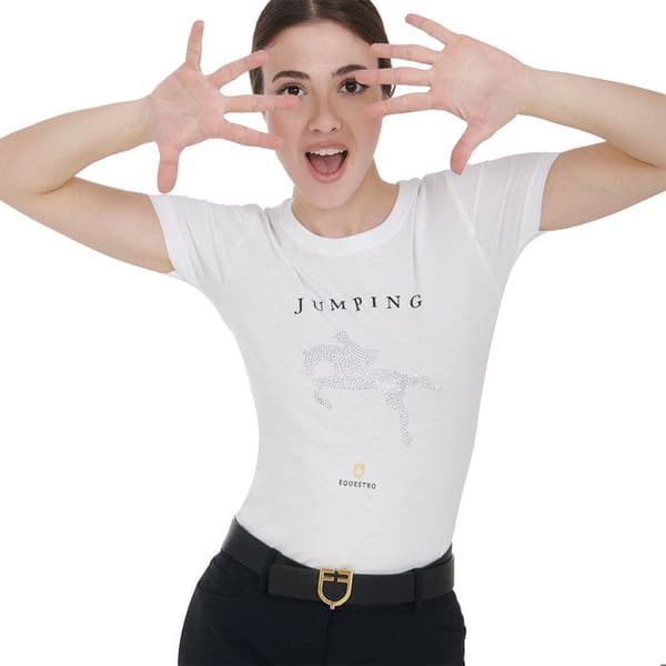 T-shirt dam Equestro Jumping Diamanter