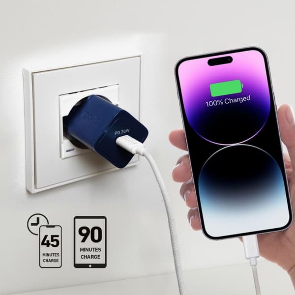 GaN PD 20W USB C nätladdare - SBS - Blå