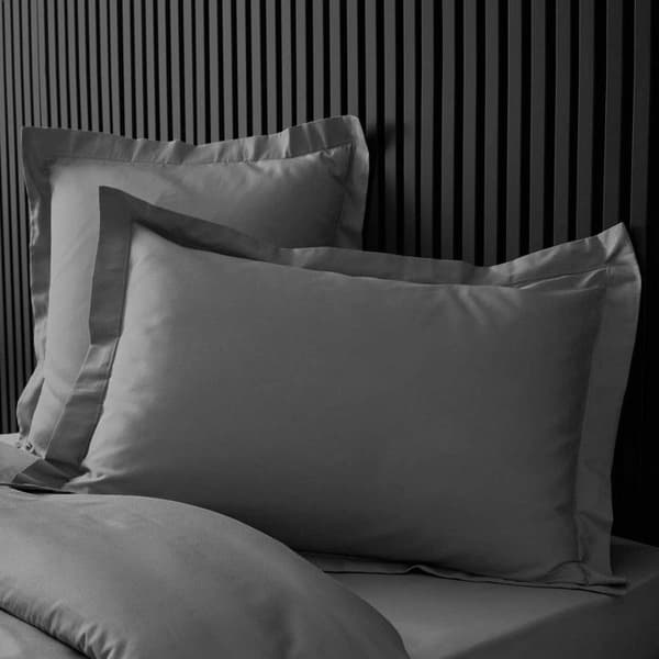 Rektangulär kuddfodral 50x70 cm - Percale 100% bomull - Antracitgrå