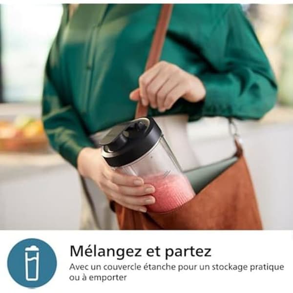 Bol mixeur blender - PHILIPS - 5000 Serien - 800W - ProBlend Plus - 1,5L