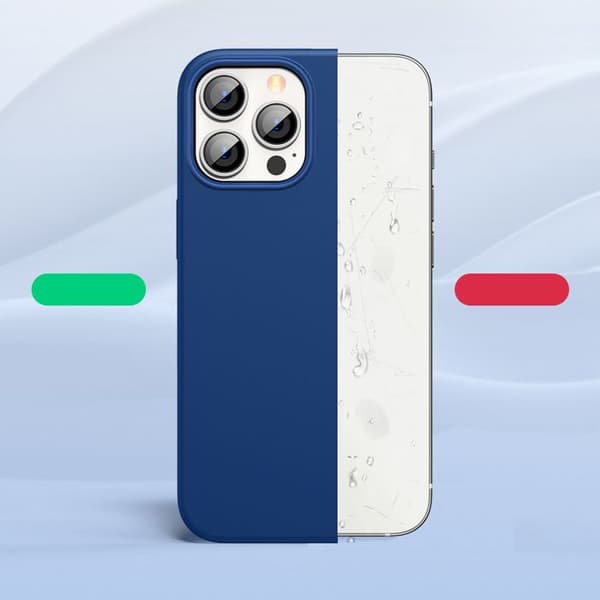Mjuk silikon- och gummiskal för iPhone 13 Pro Max, blå
