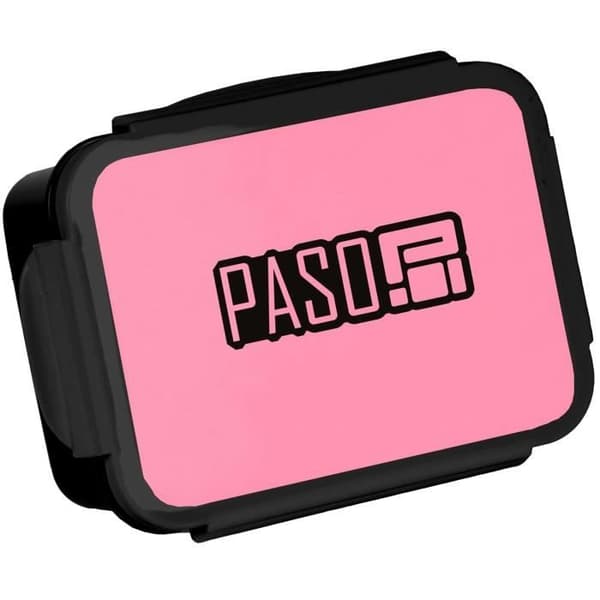 Frukost Paso Box Container Lunch Box svart och rosa 650 ml.