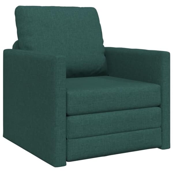 Soffa säng 2 i 1 Mörkgrön 74x77x81 cm Tyg