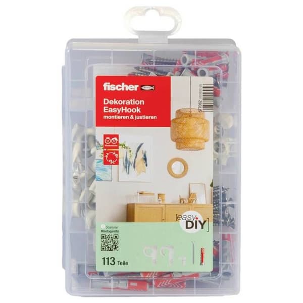 Fischer 577062 easyDIY EasyHook Assortimentslåda med pluggar 113 st