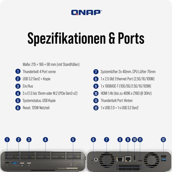 QNAP TBS-H574TX-I3-12G Server