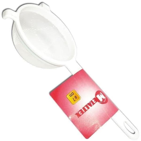 Plast durkslag med handtag - D: 18 cm
