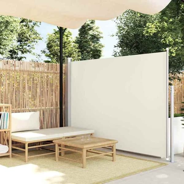 vidaXL Infällbar sidomarkis 140 x 300 cm Off-White