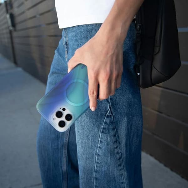 Coque iPhone 16 Pro Max - INCACE - Halo Case MagSafe - Blå - Tidal Ocean - Halvstyv