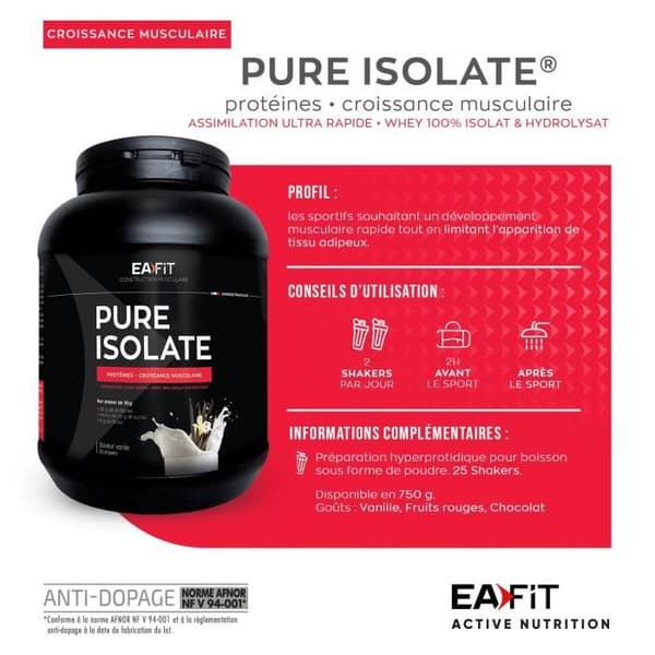 Eafit ren isolat vanilj 750g