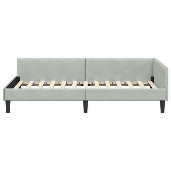vidaXL Hörnsängram Ljusgrå 100 cm x 200 cm Sammet 42016164