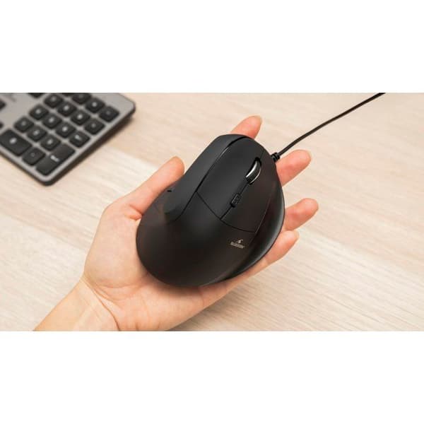 Ergonomisk vertikal mus - Trådad - BLUESTORK - 7200 DPI - Svart