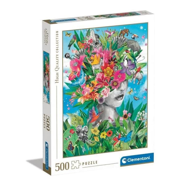 500 bitars pussel - CLEMENTONI - Huvud i djungeln - Djur - Barn - Interiör
