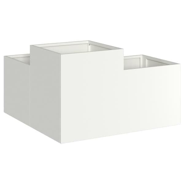 Jardiniär 100x100x48 cm Vit Stål