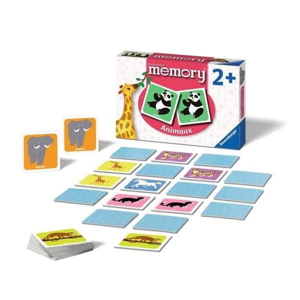 Observationsspel Memory Djur - RAVENSBURGER - Rosa - Blandade material - Från 2 år