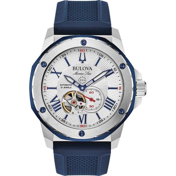 Klocka - Stål, Blå Silikon - Bulova - 98A225