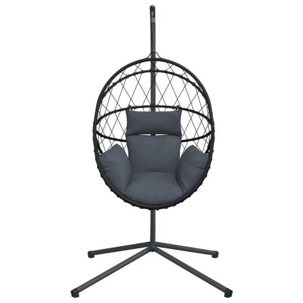 Hängande stol - Ägg - Stål - Rep - Flätad resin - 1 plats
