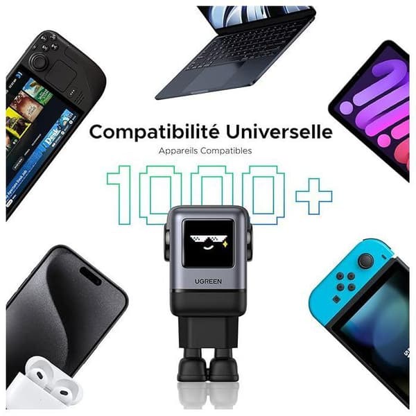 Laddare för robot 4 portar - UGREEN - 100W - PD - Svart