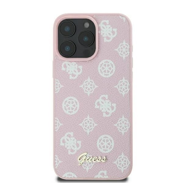 Coque för iPhone 16 Pro - Guess Peony Script MagSafe (GUHMP16LPGPGPYSP) - Rosa