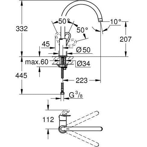Diskbattent Bauloop Grohe