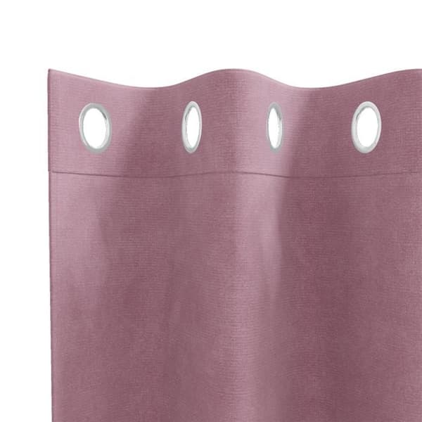 Mörkrosa polyester öljettgardiner 2 st - moderna, tvättbara