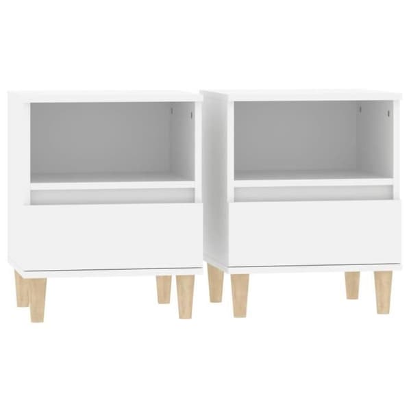 821795 vidaXL Sängbord 2 st Vit 40x35x50 cm
