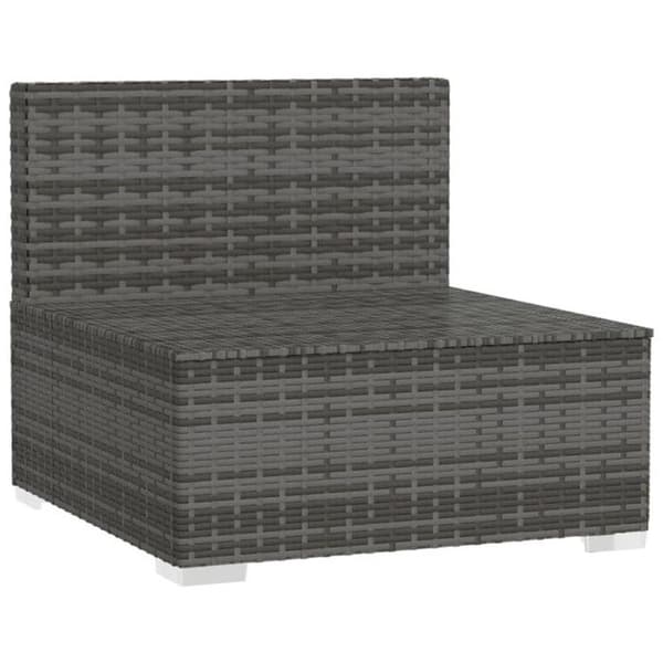 vidaXL Garden Central Soffa med Kuddar Grå Hartsvävd