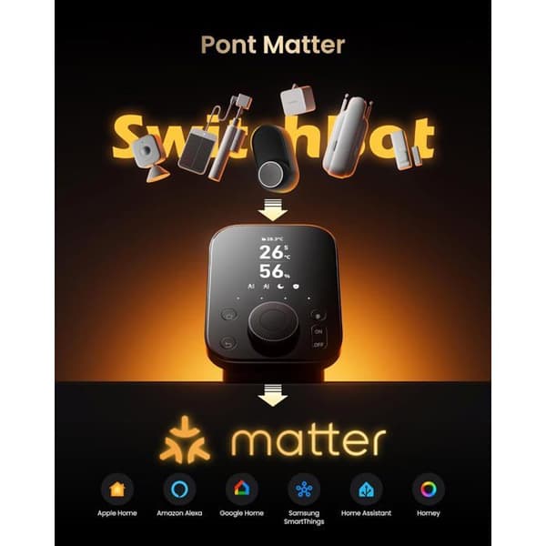SwitchBot Hub 3 WiFi med Matter-stöd, IR/Bluetooth fjärrkontroll