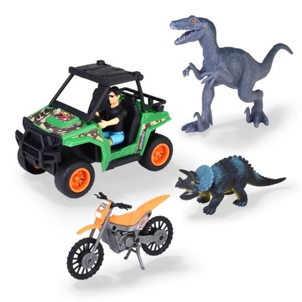 Dinosaur Hunter Box - Dickie - 1 ledad figur och 2 dinosaurier ingår