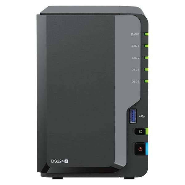 NAS-server - SYNOLOGY - DS224+ - 2 GB RAM DDR4 - Intel Celeron J4125 - RAID 0