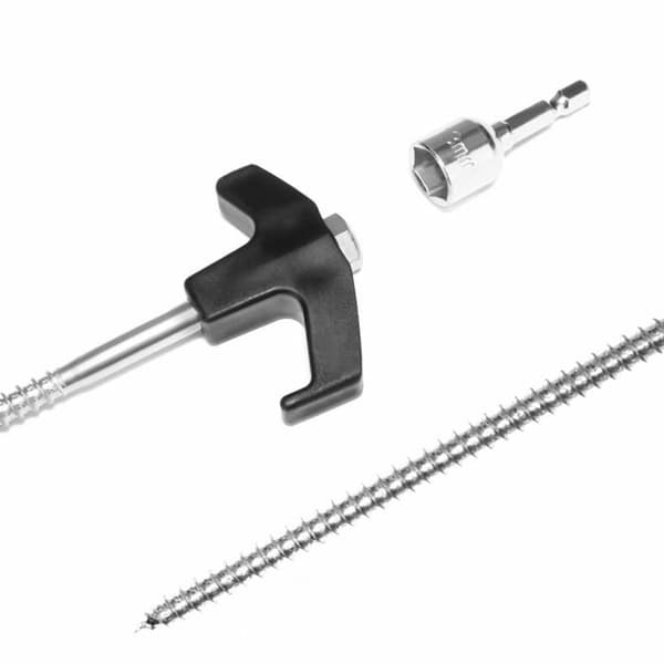Tältaccessoar - COM-FOUR - CF11210 - 14 stålpluggar - Adaptator ingår - Resistent mot hårda ytor