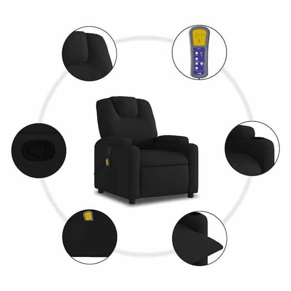 vidaXL Svart tyg massagestol 3205514