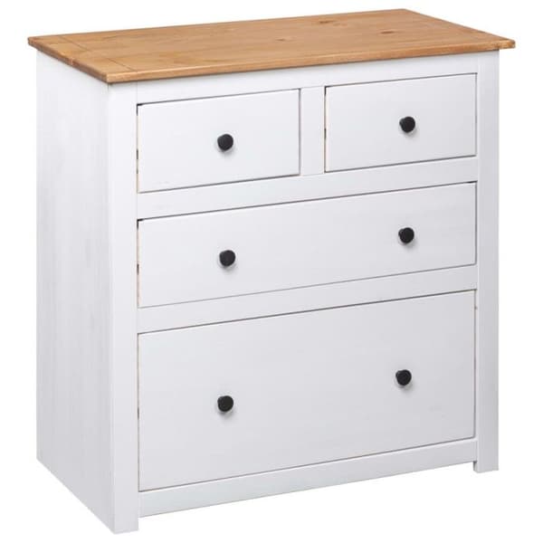 vidaXL Skänk Vit 80x40x83 cm Pine Panama Range 282657