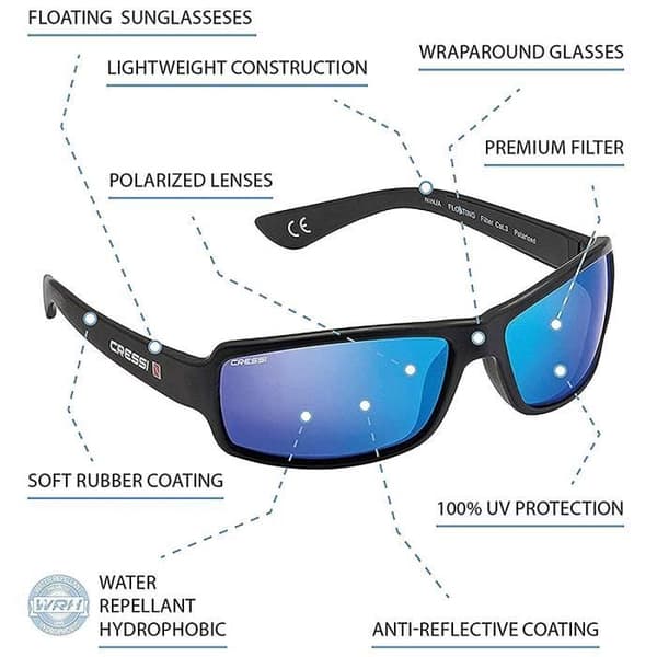 Solglasögon - Cressi - Ninja - Polariserad - Anti UV - Wraparound