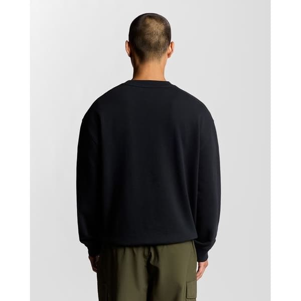 Lyle & Scott sweatshirt med rund hals och borstat tryck