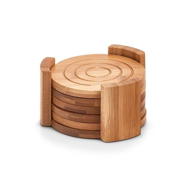Underlag - ZELLER - 25378 - Set med 7 delar - Bambu - Halkfri