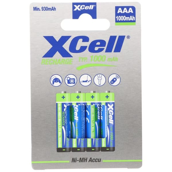 AAA telefonbatteri, micro/AAA telefonackumulator 1000mAh paket om 4