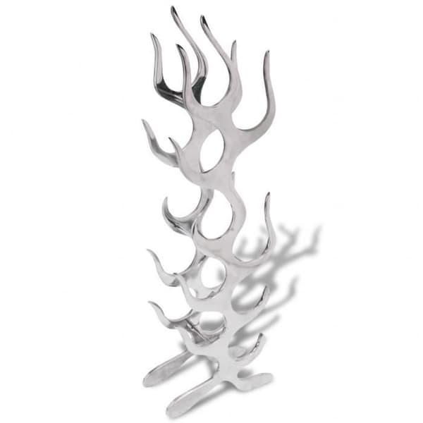 vidaXL 9 Flaskställ Flamform Aluminium Silver