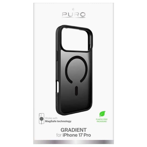 PURO Coque iPhone 17 Pro Gradient svart kompatibel med MagSafe